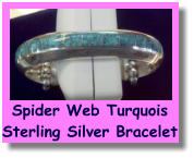 Spider Web Turquois Sterling Silver Bracelet